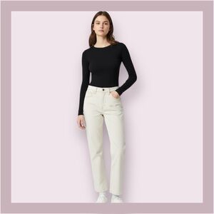 Mango Ecru Premium Straight Leg Jeans